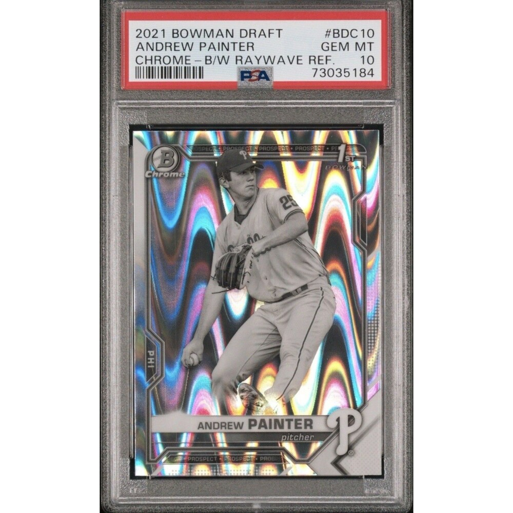 Andrew Painter 2021 Bowman Draft Chrome Black White Raywave Refractor GEMT MT 10